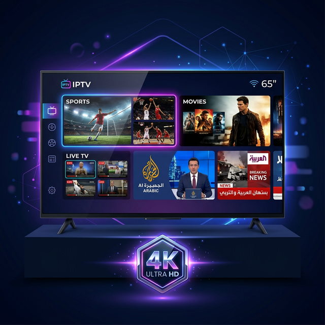 اشتراك IPTV بدون تقطيع 4K — متجر اي بي تي في